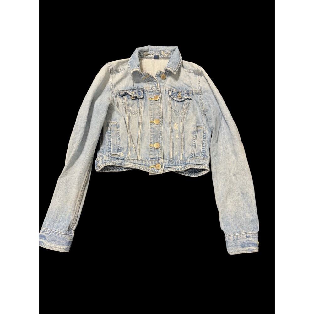 American Eagle Jacket Womens Sz Small P Denim Jean‎ Distressed 2009 READ DETAILS